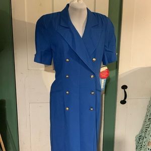 🔥NOSWT🔥 Leslie Fay Vintage Button-Front 90s Dress Size 10 Y2K USA Made Column